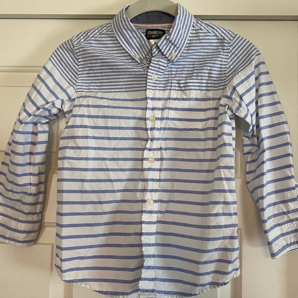 EUC Button down striped shirt size 7